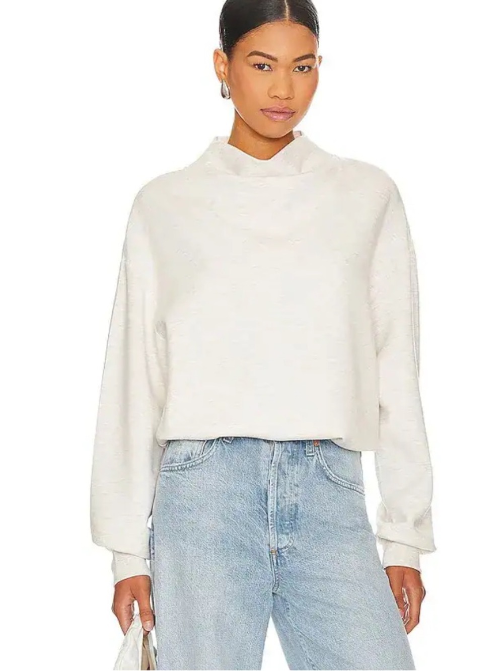 Varley Betsy Ivory Marl Sweatshirt L